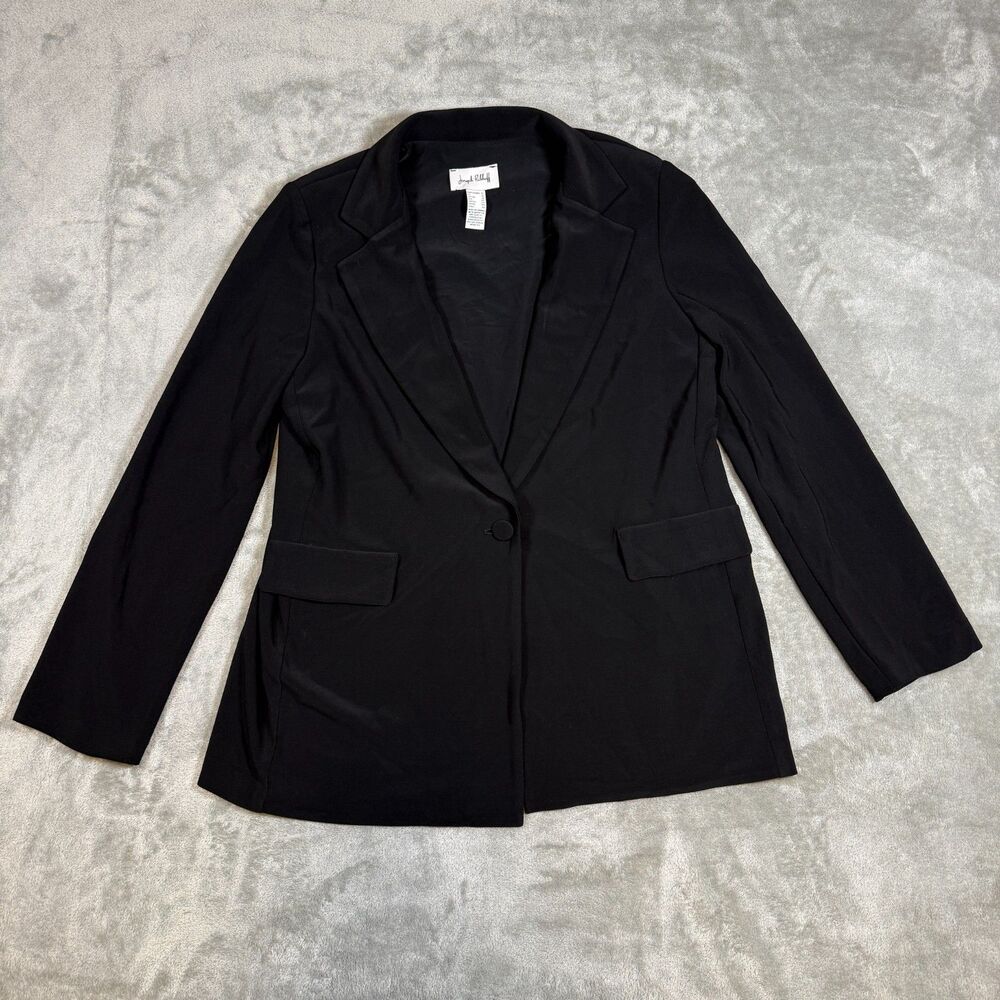 Joseph Ribkoff Black Tailored Blazer Size 12 | Classic Minimalist Career Jacket